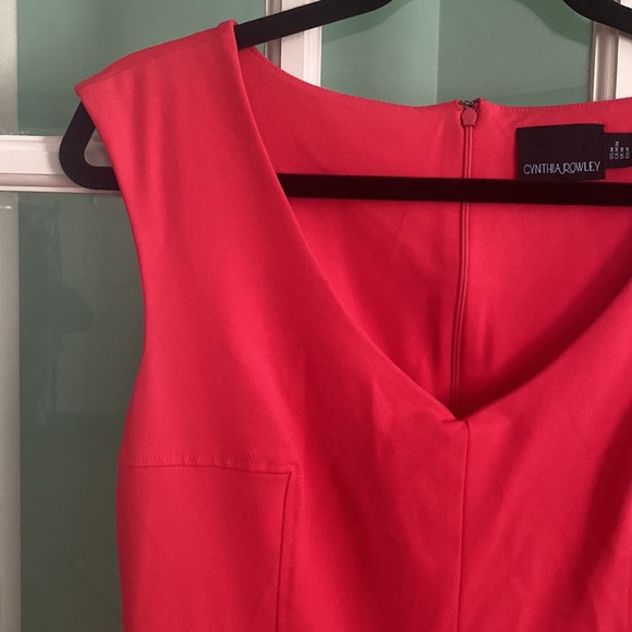Cynthia Rowley Capped Sleeve Party Dress, Medium, Coral - Picture 8 of 15